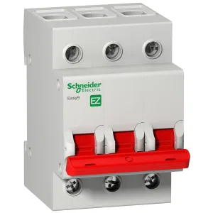 Schneider Electric Easy9 EZ9S16391, рубильник модульный, 3 полюса, 100 А (ширина 3 DIN-модуля) (ШНАЙДЕР) Schneider Electric Easy9 EZ9S16391, рубильник модульный, 3 полюса, 100 А (ширина 3 DIN-модуля) (ШНАЙДЕР)